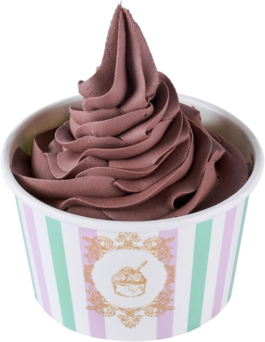 Coppetta 8 Ounce Dessert Cups, 50 Greaseproof Ice Cream Cups - Lids Sold Separately, For Hot And Cold Foods, Purple And Blue Stripe Paper Yogurt Bowls, Disposable, Sturdy - Restaurantware by Restaurantware