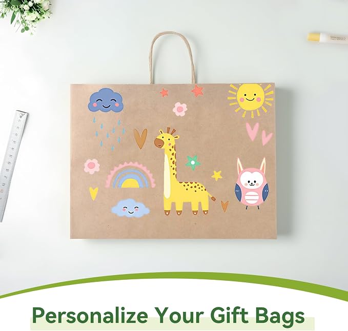 100 Pack Large Paper Gift Bags with Handles, 16 x 6 x 12 Inch, Brown | Kraft Material, Bulk Pack for Craft, Shopping, Business, Retail, Party Favor, Birthday and Grocery Use - Image 4
