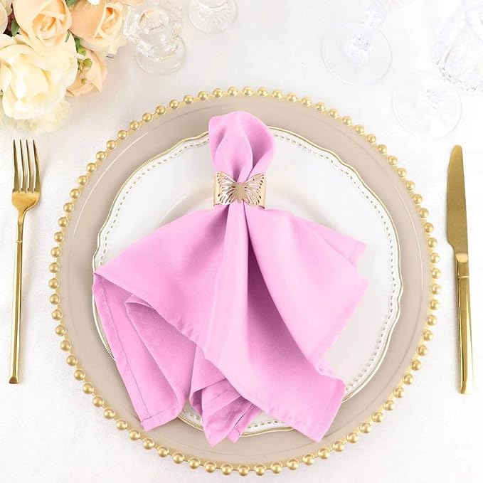 Tableclothsfactory Premium 100 Pack | Pink Seamless Cloth Dinner Napkins, Wrinkle Resistant Linen | 17"x17" for Party & Decorations by TABLECLOTHSFACTORY