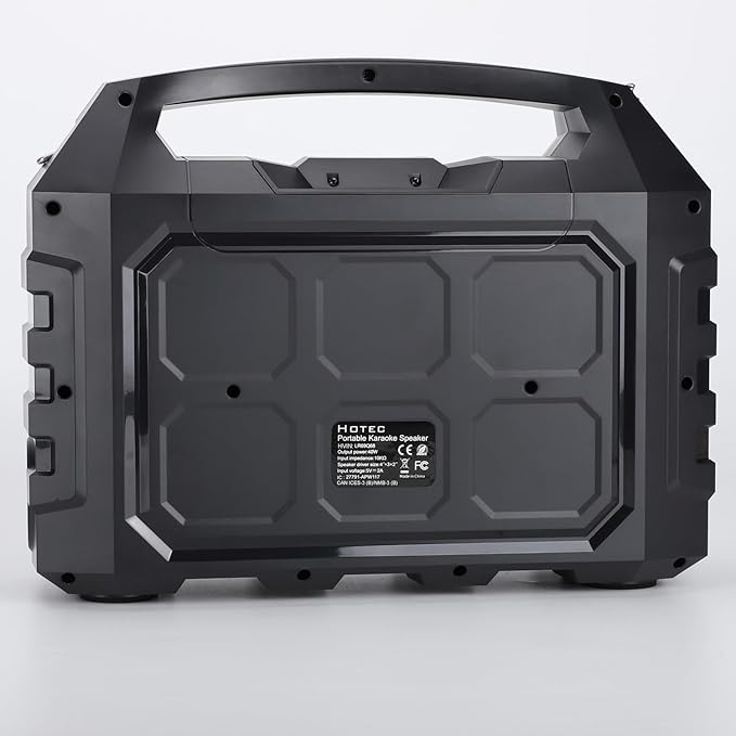 Hotec Wireless Portable PA Speaker System, Powerful Bluetooth Karaoke Machine with Dual Wireless Microphone for Wedding, Party, Teaching, Karaoke, Other Outdoor and Indoor Activities