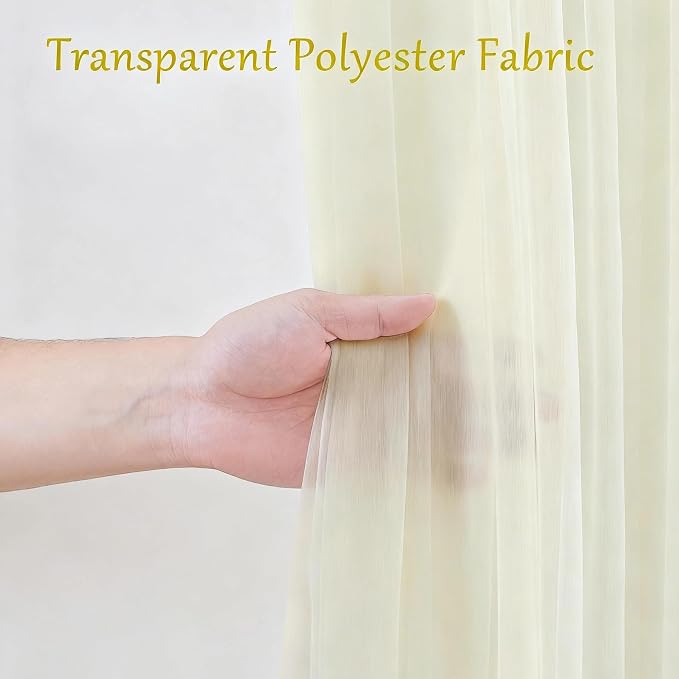 10x10 Ivory Tulle Backdrop Curtains for Parties, Sheer Backdrop Curtain Wedding Photo Background Drapes for Baby Shower Photography Birthday Party - Image 5
