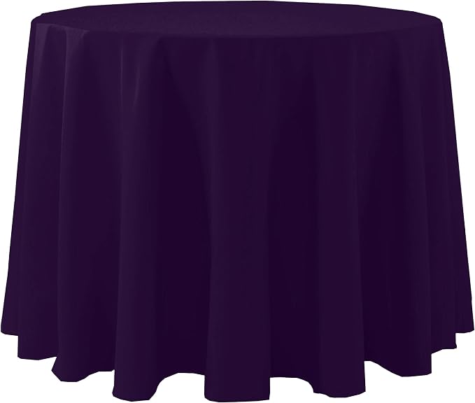 Ultimate Textile 90-Inch Round Cotton-Feel Tablecloth, Purple, 2 Pack by UltimateTextile