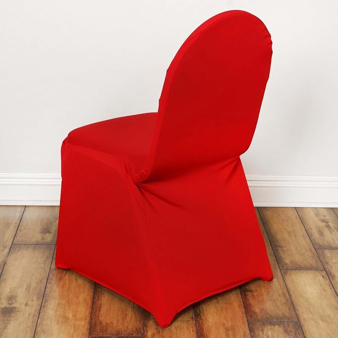 Efavormart 20 PCS Red Stretchy Spandex Fitted Banquet Chair Covers for Party Dining Chairs Wedding Banquet Outdoor Event Catering Slip Covers - Image 3