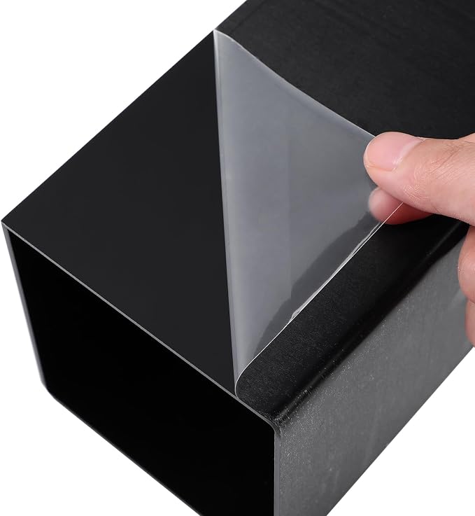 Thyle Jewelry Acrylic Risers Square Cube Display Nesting Risers Figure Stand with Hollow Bottoms Display Stand Shelf for Cosmetics Food Collectibles Perfume, 6 Sizes (Black,12 Pcs) - Image 4