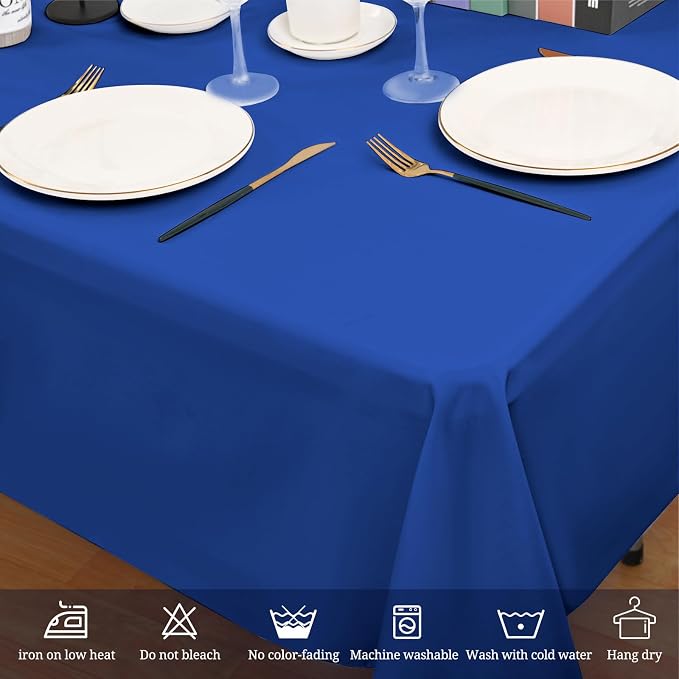 10 Pack Royal Blue Tablecloths for 6ft Tables-60 x 102 Inch | Polyester Table Cover, Stain and Wrinkle Resistant Washable Fabric Table Cloth, Perfect for Wedding Banquet Parties - Image 7