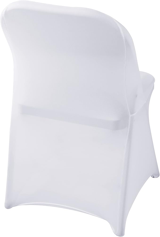 Spandex Chair Cover,25PCS,Living Room Folding Chair Covers,Removable Chair Covers Washable Protector Stretch Chair Cover for Party, Banquet,Wedding Event,Hotel(White) - Image 5