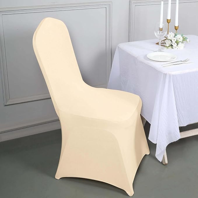 Tableclothsfactory Beige Stretchy Spandex Fitted Banquet Chair Cover Dinning Event Slipcover for Wedding Party Banquet Catering - Image 8