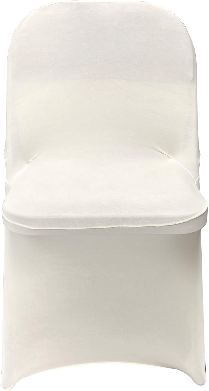 HAINARverS Folding Chair Covers for Wedding, 10pcs Ivory, | Stretch Spandex Washable Fabric Chair cover, Decoration Chair Cover for Wedding, Party, Banquet, Birthday, Conference, Event - Image 3
