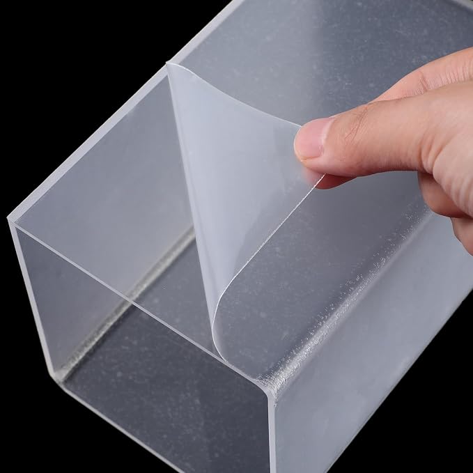 Thyle Jewelry Acrylic Risers Square Cube Display Nesting Risers Figure Stand with Hollow Bottoms Display Stand Shelf for Cosmetics Food Collectibles Perfume, 6 Sizes(Clear,12) - Image 4