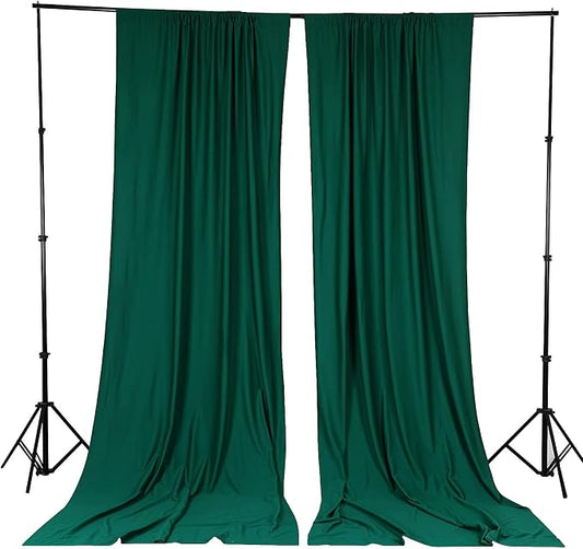 10 ft x 10 ft Black Polyester Photography Backdrop Drapes Curtains Panels - Wedding Decorations Home Party Reception Supplies - Hunter Emerald Green by PamelaLeighDecor