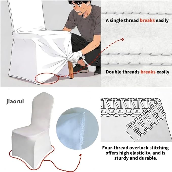 30 80 100Pieces White Wedding Chair Covers Stretch Polyester Spandex for Wedding Party Banquet Seat Covers (Apricot, 10PCS) - Image 9