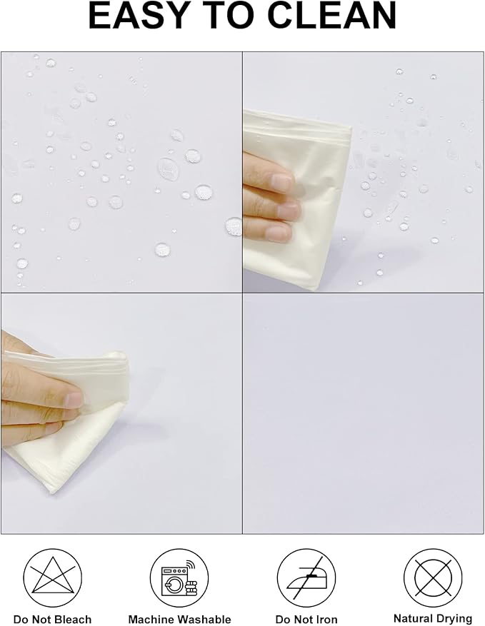 Fokitut 2 Pack Waterproof Rectangle Tablecloth, 90x132 Inch,Stain Resistant and Wrinkle Polyester Table Cloth, Fabric Table Cover for Kitchen Dining, Wedding, Party, Holiday Dinner-White - Image 2