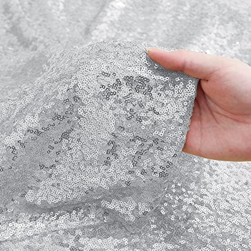 Sugargirl Silver Sequin Backdrop Curtain 2FTx8FT Glitter Background Drapes Sparkle Photography Backdrop for Party Wedding Birthday Wall Decor（2 Panels,Silver - Image 5