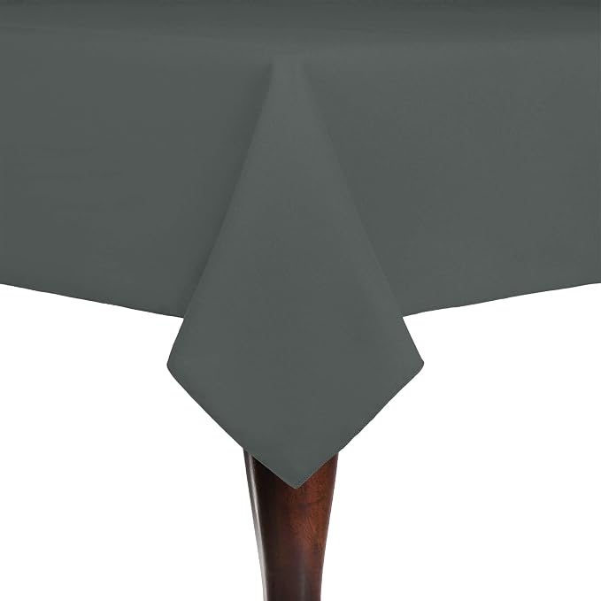 Ultimate Textile 72x72-Inch Square Cotton-Feel Tablecloth, Charcoal, 2 Pack by UltimateTextile