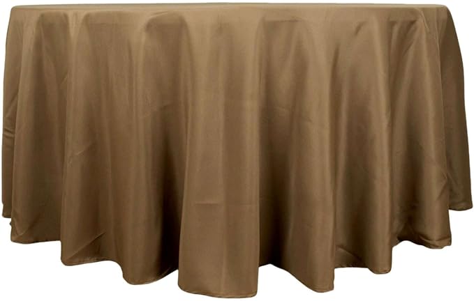 Tableclothsfactory 5PCS | 120" Wholesale Round Tablecloth Polyester Round Table Linens for Wedding Party Banquet Restaurant - Taupe for Party & Decorations - Image 6