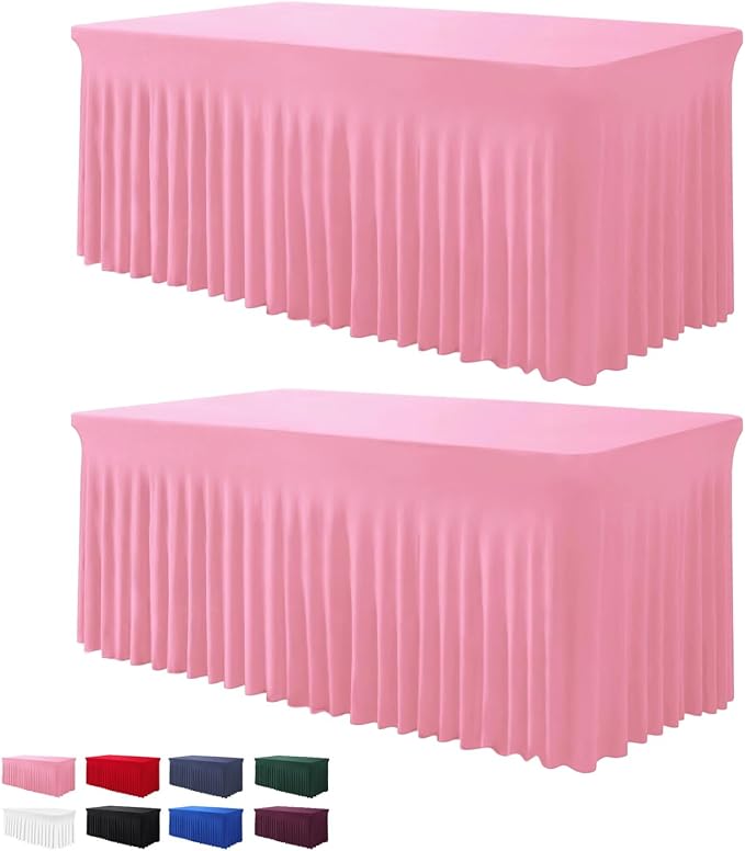 BDDC One-Piece Spandex Table Cloth Skirt for 6FT Rectangle Tables by BDDC