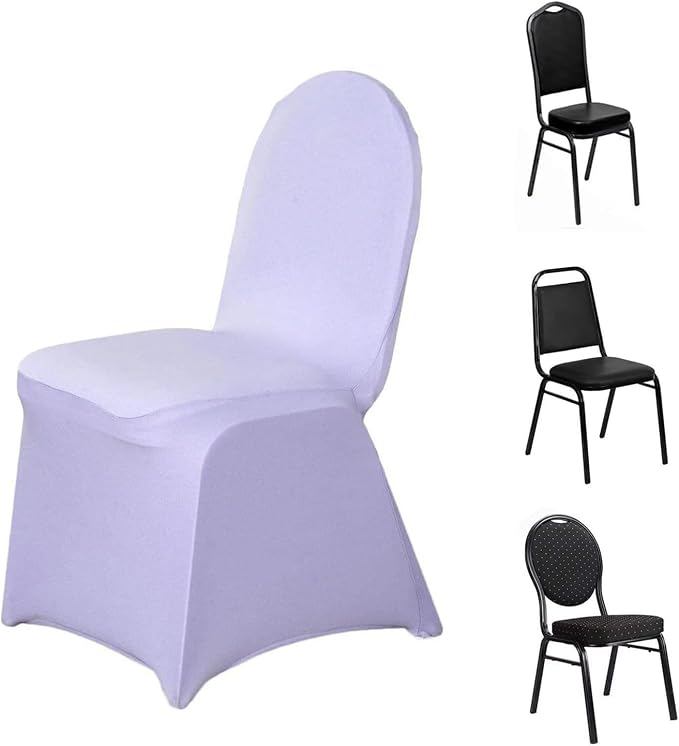 Efavormart 20 PCS Lavender Premium Spandex Stretch Banquet Chair Covers for Dining Chairs Party Wedding Outdoor Events Slip Covers W/Foot Pockets Washable by efavormart