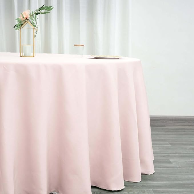 Balsa Circle 6 pcs 120 inch Blush Round Tablecloths Polyester Fabric Table Cover Linens for Wedding Party Reception Banquet Events Kitchen Dining - Image 4