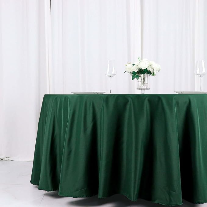 Balsa Circle 6 pcs 120 inch Hunter Green Round Tablecloths Polyester Fabric Table Cover Linens for Wedding Party Reception Banquet Events Kitchen Dining - Image 4