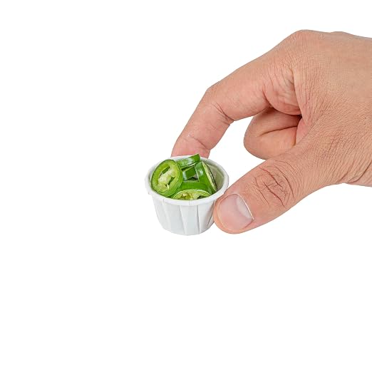 Restaurantware-Sustain 0.5 Ounce Portion Cups, 2000 Disposable Condiment Cups - Compostable, Versatile, White Paper Sample Food Cups, Stylish, For Serving Dips, Jams, Sauces, Nuts, And More - Image 11