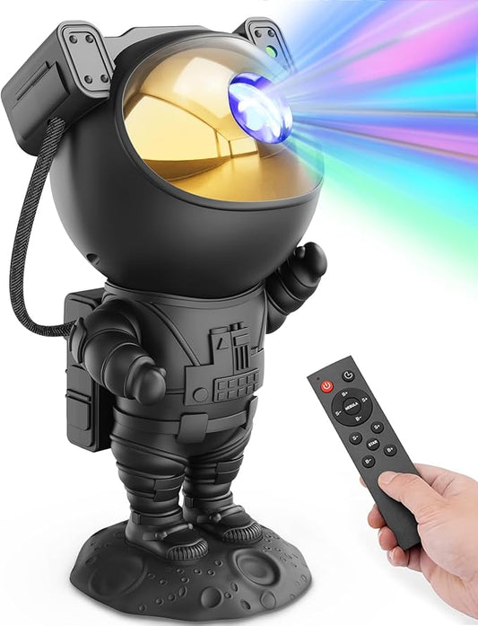Mooyran Galaxy Projector for Gaming Room Decor - Black Astronaut Star Projector, Cool Stuff for Men's Bedroom Accessories, LED Nebula Light with Remote, for Teen Boys & Gamers