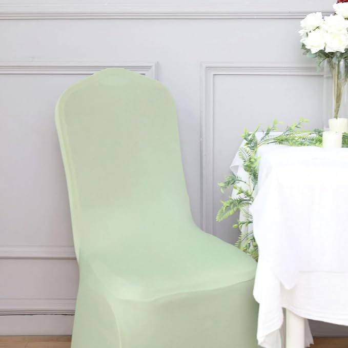 Efavormart 10 PCS Spandex Stretch Sage Green Chair Covers Universal Banquet Chair Covers for Party Dining with Foot Pockets Washable Wedding Chair Slip Covers for Outdoor - Image 8