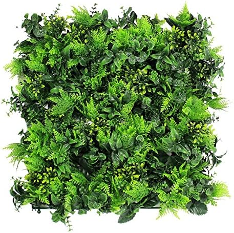 ULAND 12Pcs 20 x 20 Inches Artificial Boxwood Hedge Panels, Grass Privacy Greenery Fence Wall Panels Cover Backdrop(A047-12) by ULAND