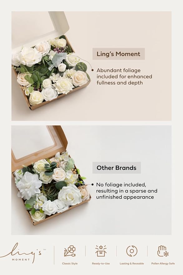 Ling's moment Artificial Wedding Fall Flowers Deluxe Combo, Boho & Nude | Fake Flower Greenery Stems Foam Roses Dahlia Peony for DIY Bridal Bouquets, Table Centerpiece, Floral Arrangement, Home Decor - Image 8