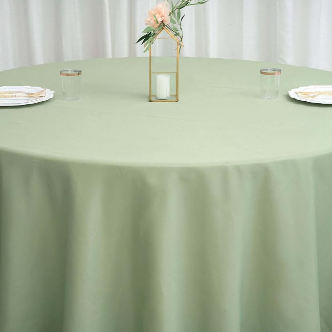 Tableclothsfactory 10PCS | 120" Wholesale Round Tablecloth Polyester Round Table Linens for Wedding Party Banquet Restaurant - Sage Green for Party & Decorations - Image 7