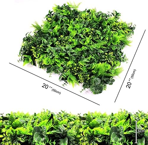 ULAND 12Pcs 20 x 20 Inches Artificial Boxwood Hedge Panels, Grass Privacy Greenery Fence Wall Panels Cover Backdrop(A047-12) - Image 4