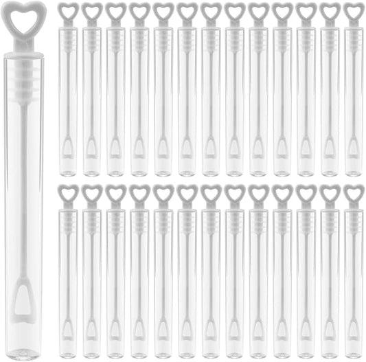 50 PCS Bubble Wand, White Heart Bubble Stick Tube Without Bubble Liquid, Wedding Bubbles Toy, Party Favors for Anniversaries, Valentine's Day, Festival Gift(No Bubble Liquid)