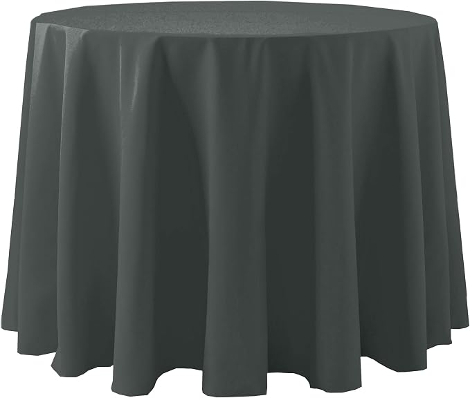 Ultimate Textile 90-Inch Round Cotton-Feel Tablecloth, Charcoal, 10 Pack | Bulk Case of 10, Grey, 100% Spun Polyester Fabric, MJS-Spun Construction, Cotton-Like Hand, Machine Washable, Seamless by UltimateTextile