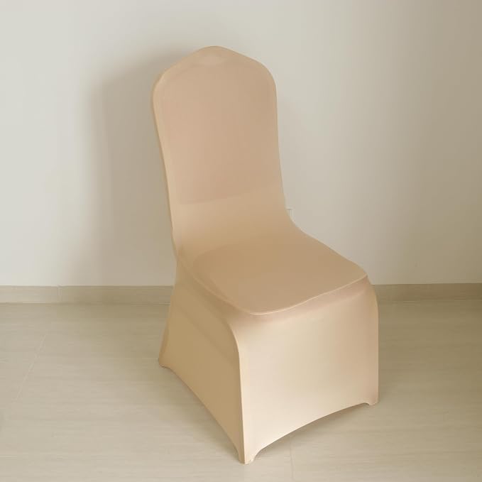 30 80 100Pieces White Wedding Chair Covers Stretch Polyester Spandex for Wedding Party Banquet Seat Covers (Apricot, 30PCS) - Image 3