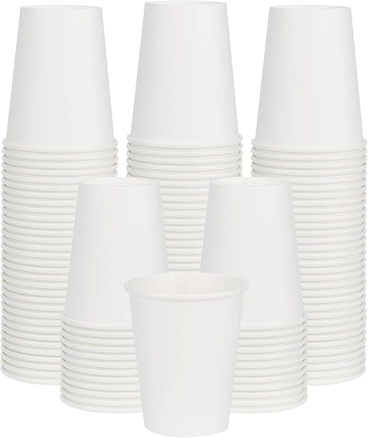 8 oz Coffee Cups 100 Pack, Disposable Paper Cups 8 oz, White Coffee Cups, Hot Beverage Drinking Cups, Suitable for Party, Picnic, Travel, and Events by ECOEXTRA