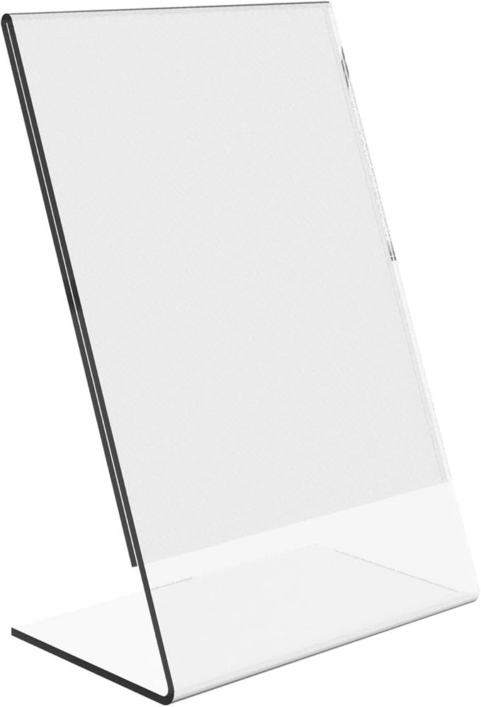 Dazzling Displays Clear Acrylic Sign Holder 4 x 6 - Clear Slanted Sign Holder - Premium Acrylic Sign Holder for Office, Retail, Tradeshow and Home Use (10-Pack) - Image 3