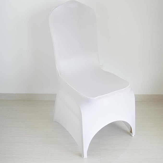 30 80 100Pieces White Wedding Chair Covers Stretch Polyester Spandex for Wedding Party Banquet Seat Covers (White Arch, 80PCS) - Image 2
