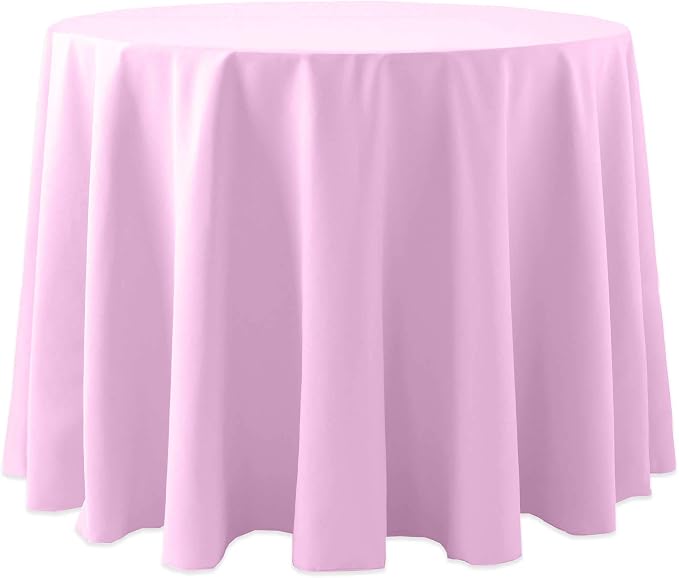 Ultimate Textile 72-Inch Round Cotton-Feel Tablecloth, Light Pink, 3 Pack by UltimateTextile