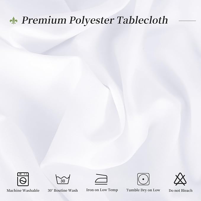 12 Packs 90 Inch White Round Polyester Tablecloths | Table Cover for Round Tables, Stain and Wrinkle Resistant Washable Table Cloth, Perfect for Wedding Banquet Parties - Image 3