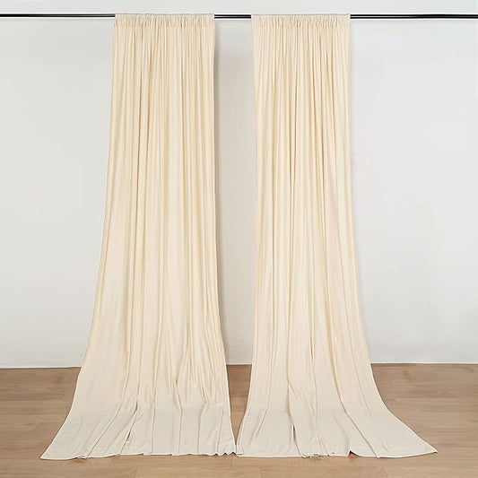10 ft x 10 ft Black Polyester Photography Backdrop Drapes Curtains Panels - Wedding Decorations Home Party Reception Supplies - Beige by PamelaLeighDecor