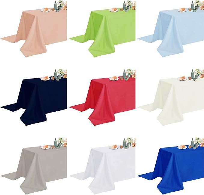 Fokitut 2 Pack Waterproof Rectangle Tablecloth, 60x102 Inch, Stain Resistant and Wrinkle Polyester Table Cloth, Fabric Table Cover for Kitchen Dining, Wedding, Party, Holiday Dinner-Silver - Image 7