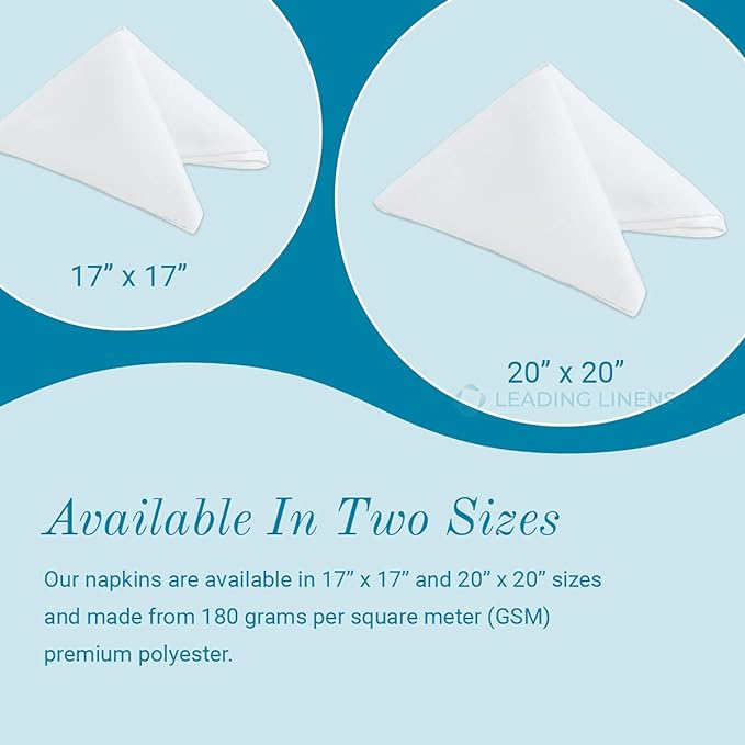 100 pcs Black 17"x17" Polyester Cloth Napkins | Premium, soft, & durable square linen napkins, perfect for weddings, dining, restaurants, & parties. Washable. - Image 3