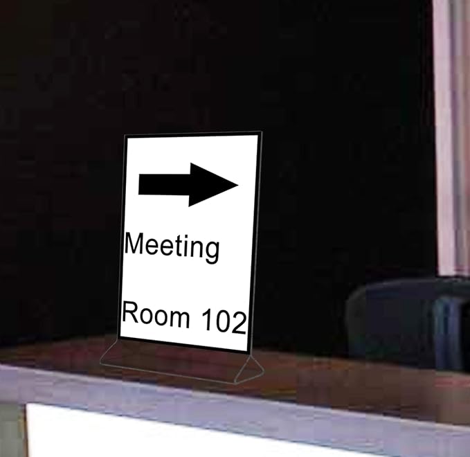 Marketing Holders Sign Holder 5x7 Inch Double Sided Clear Acrylic Counter Menu Price List or Notice Vertical Portrait Top Load Table Tent Display for Office or Retail Shops - Image 3
