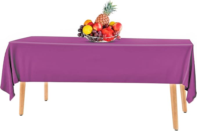 14 Pack Premium Purple Plastic Tablecloth - 54 x 108 in. Disposable Rectangle Plastic Table Cloth - Decorative Rectangle Table Cover Smooth Tablecloth - Disposable Tablecloths For Parties, Weddings - Image 6