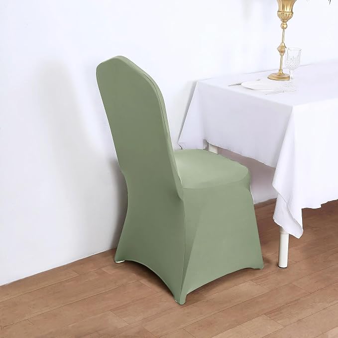 Efavormart 10 PCS Spandex Stretch Dusty Sage Chair Covers Universal Banquet Chair Covers for Party Dining with Foot Pockets Washable Wedding Chair Slip Covers for Outdoor - Image 2