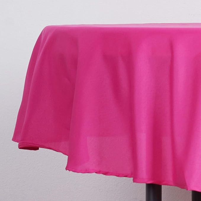 Balsa Circle 6 pcs 90 inch Fuchsia Round Washable Polyester Easy-Care Tablecloth for Indoor and Outdoor Bridal Shower Wedding Table Buffet Table Parties Kitchen Dining - Image 4