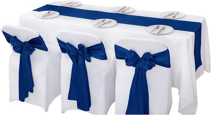 6Pack Table Runner 12 x 108 Inches Satin Silk Table Runner for Wedding, Birthday Party, Banquets, Graduations Decoration, fit Rectange and Round Table-Royal Blue - Image 5