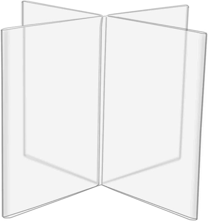 8 Sided Tabletop Sign Holder 4" x 6" for Displaying Menus Promotional Discounts Limited Time Offers in Cafes and Restaurants Clear Acrylic by Marketing Holders by MarketingHolders