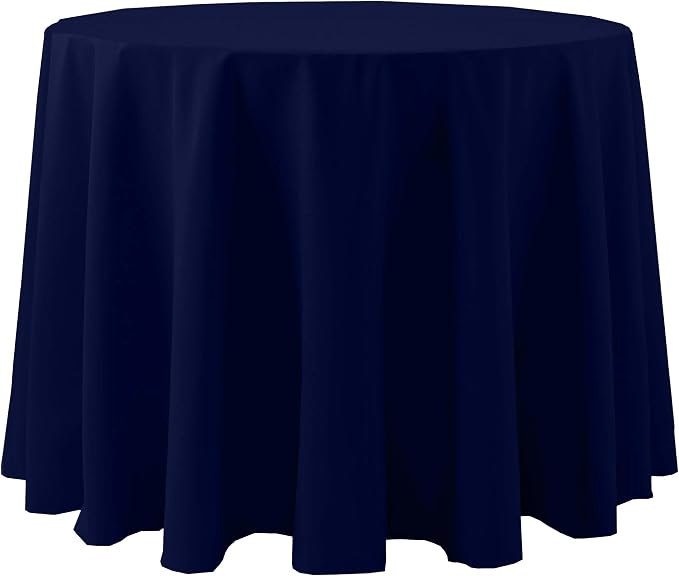 Ultimate Textile 90-Inch Round Cotton-Feel Tablecloth, Deep Royal, 10 Pack | Bulk Case of 10, Indigo, 100% Spun Polyester Fabric, MJS-Spun Construction, Cotton-Like Hand, Machine Washable, Seamless by UltimateTextile
