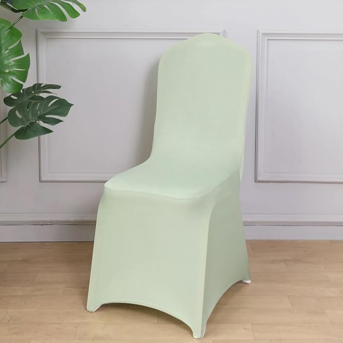 Efavormart 10 PCS Spandex Stretch Sage Green Chair Covers Universal Banquet Chair Covers for Party Dining with Foot Pockets Washable Wedding Chair Slip Covers for Outdoor by efavormart
