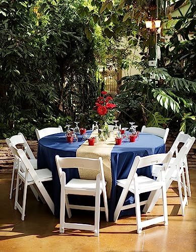 6 Pack Navy Blue Round Tablecloths, Diameter of 120 inch - Image 7